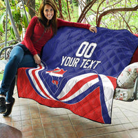 Custom Costa Rica Independence Day Quilt Turdus Grayi Bird With Coat Of Arms - Wonder Print Shop