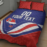 Custom Costa Rica Independence Day Quilt Bed Set Turdus Grayi Bird With Coat Of Arms - Wonder Print Shop