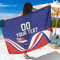 Custom Costa Rica Independence Day Sarong Turdus Grayi Bird With Coat Of Arms - Wonder Print Shop