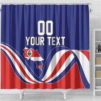Custom Costa Rica Independence Day Shower Curtain Turdus Grayi Bird With Coat Of Arms