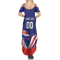 Custom Costa Rica Independence Day Summer Maxi Dress Turdus Grayi Bird With Coat Of Arms - Wonder Print Shop