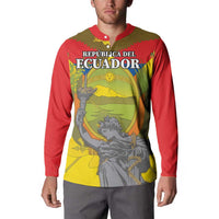 Custom Ecuador Independence Day 1809 Button Sweatshirt Monumento a la Independencia - Wonder Print Shop