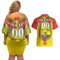 Custom Ecuador Independence Day 1809 Couples Matching Off Shoulder Short Dress and Hawaiian Shirt Monumento a la Independencia - Wonder Print Shop