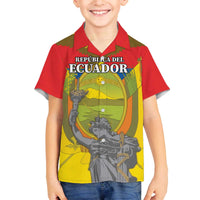Custom Ecuador Independence Day 1809 Family Matching Puletasi and Hawaiian Shirt Monumento a la Independencia - Wonder Print Shop