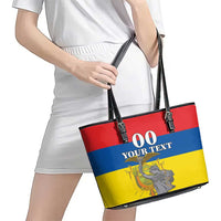 Custom Ecuador Independence Day 1809 Leather Tote Bag Monumento a la Independencia - Wonder Print Shop