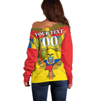 Custom Ecuador Independence Day 1809 Off Shoulder Sweater Monumento a la Independencia - Wonder Print Shop