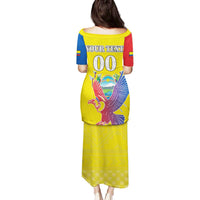 Custom Ecuador Independence Day Family Matching Puletasi and Hawaiian Shirt Andean Condor With Coat Of Arms - Wonder Print Shop