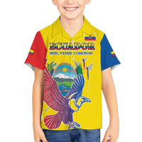 Custom Ecuador Independence Day Family Matching Summer Maxi Dress and Hawaiian Shirt Andean Condor With Coat Of Arms - Wonder Print Shop