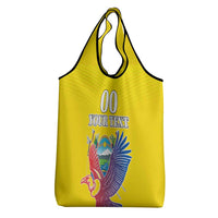 Custom Ecuador Independence Day Grocery Bag Andean Condor With Coat Of Arms