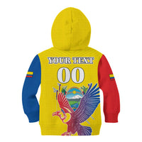 Custom Ecuador Independence Day Kid Hoodie Andean Condor With Coat Of Arms - Wonder Print Shop