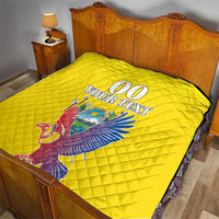 Custom Ecuador Independence Day Quilt Andean Condor With Coat Of Arms - Wonder Print Shop