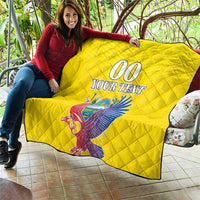Custom Ecuador Independence Day Quilt Andean Condor With Coat Of Arms - Wonder Print Shop