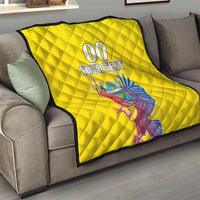 Custom Ecuador Independence Day Quilt Andean Condor With Coat Of Arms - Wonder Print Shop