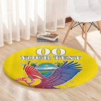 Custom Ecuador Independence Day Round Carpet Andean Condor With Coat Of Arms
