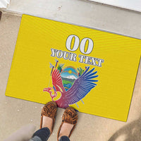Custom Ecuador Independence Day Rubber Doormat Andean Condor With Coat Of Arms - Wonder Print Shop