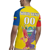Custom Ecuador Independence Day Rugby Jersey Andean Condor With Coat Of Arms - Wonder Print Shop