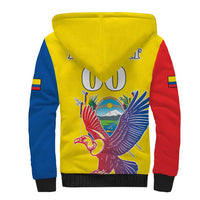 Custom Ecuador Independence Day Sherpa Hoodie Andean Condor With Coat Of Arms - Wonder Print Shop