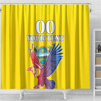 Custom Ecuador Independence Day Shower Curtain Andean Condor With Coat Of Arms