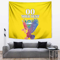 Custom Ecuador Independence Day Tapestry Andean Condor With Coat Of Arms - Wonder Print Shop