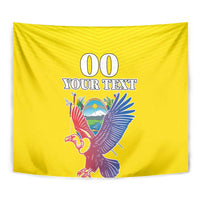 Custom Ecuador Independence Day Tapestry Andean Condor With Coat Of Arms - Wonder Print Shop
