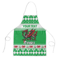Personalized Wales Christmas Dragon Apron Nadolig Llawen Green Version - Wonder Print Shop