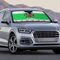 Personalized Wales Christmas Dragon Auto Sun Shade Nadolig Llawen Green Version - Wonder Print Shop