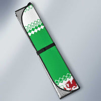 Personalized Wales Christmas Dragon Auto Sun Shade Nadolig Llawen Green Version - Wonder Print Shop