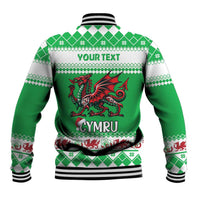 Personalized Wales Christmas Dragon Baseball Jacket Nadolig Llawen Green Version - Wonder Print Shop