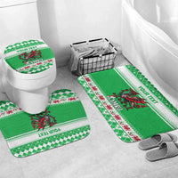 Personalized Wales Christmas Dragon Bathroom Set Nadolig Llawen Green Version - Wonder Print Shop
