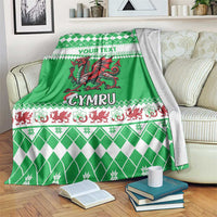 Personalized Wales Christmas Dragon Blanket Nadolig Llawen Green Version - Wonder Print Shop