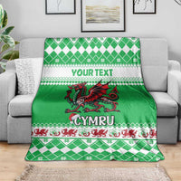Personalized Wales Christmas Dragon Blanket Nadolig Llawen Green Version - Wonder Print Shop