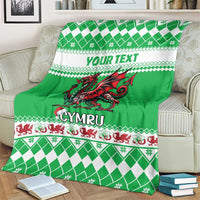 Personalized Wales Christmas Dragon Blanket Nadolig Llawen Green Version - Wonder Print Shop