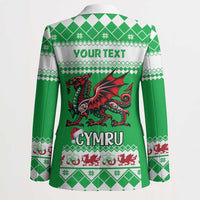 Personalized Wales Christmas Dragon Blazer Nadolig Llawen Green Version - Wonder Print Shop