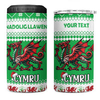 Personalized Wales Christmas Dragon 4 in 1 Can Cooler Tumbler Nadolig Llawen Green Version - Wonder Print Shop