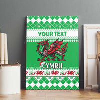 Personalized Wales Christmas Dragon Canvas Wall Art Nadolig Llawen Green Version - Wonder Print Shop
