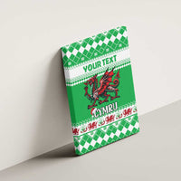 Personalized Wales Christmas Dragon Canvas Wall Art Nadolig Llawen Green Version - Wonder Print Shop