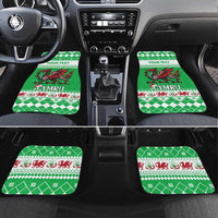 Personalized Wales Christmas Dragon Car Mats Nadolig Llawen Green Version - Wonder Print Shop