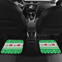 Personalized Wales Christmas Dragon Car Mats Nadolig Llawen Green Version - Wonder Print Shop