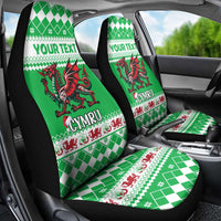 Personalized Wales Christmas Dragon Car Seat Cover Nadolig Llawen Green Version - Wonder Print Shop
