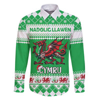 Personalized Wales Christmas Dragon Family Matching Mermaid Dress and Hawaiian Shirt Nadolig Llawen Green Version - Wonder Print Shop