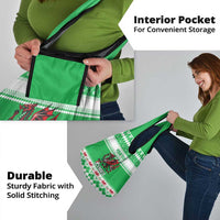 Personalized Wales Christmas Dragon Grocery Bag Nadolig Llawen Green Version - Wonder Print Shop