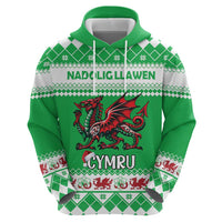 Personalized Wales Christmas Dragon Hoodie Nadolig Llawen Green Version - Wonder Print Shop
