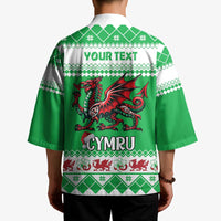 Personalized Wales Christmas Dragon Kimono Nadolig Llawen Green Version - Wonder Print Shop