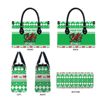 Personalized Wales Christmas Dragon Leather Bag Nadolig Llawen Green Version - Wonder Print Shop