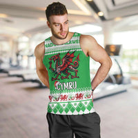 Personalized Wales Christmas Dragon Men Tank Top Nadolig Llawen Green Version - Wonder Print Shop
