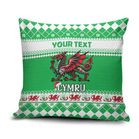 Personalized Wales Christmas Dragon Pillow Cover Nadolig Llawen Green Version - Wonder Print Shop