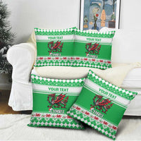 Personalized Wales Christmas Dragon Pillow Cover Nadolig Llawen Green Version - Wonder Print Shop