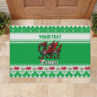 Personalized Wales Christmas Dragon Rubber Doormat Nadolig Llawen Green Version - Wonder Print Shop