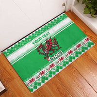 Personalized Wales Christmas Dragon Rubber Doormat Nadolig Llawen Green Version - Wonder Print Shop