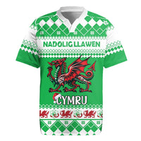 Personalized Wales Christmas Dragon Rugby Jersey Nadolig Llawen Green Version - Wonder Print Shop